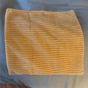 Mustard yellow velvet striped pillow case